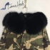 Mr and Mrs italy parka camouflage Black fox fur